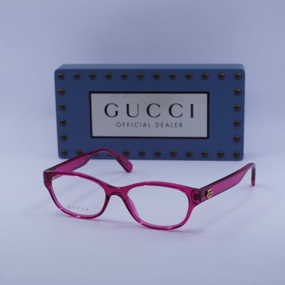 Gucci GG0717O 008 Rectangle Eyeglasses 51mm – Transparent Pink - Picture 4 of 10